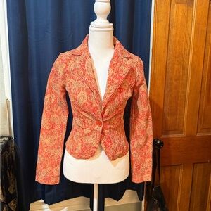 Forever 21 Red and Orange Paisley Blazer